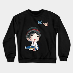 Smiling Neige LeBlanche Chibi with Birds Crewneck Sweatshirt